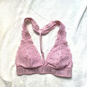 PINK light pink halter top bralette